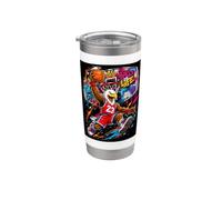 Basketball Is Life, Basketball Mascot Dunk Graffiti Graphic Vaso térmico de acero inoxidable de doble pared