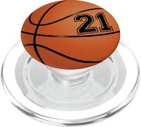 Basketball Jersey Number #21 Twenty One No 21 Game Ball PopSockets PopGrip para MagSafe