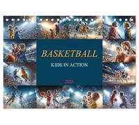 Basketball - Kids in Action (Tischkalender 2026 DIN A5 quer), CALVENDO Monatskalender: Zwölf Monate voller Teamgeist, Action und Leidenschaft, der Basketbalkalender für kleine Champions.