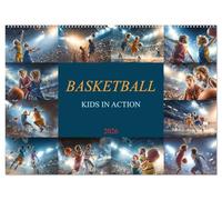 Basketball - Kids in Action (Wandkalender 2026 DIN A2 quer), CALVENDO Monatskalender: Zwölf Monate voller Teamgeist, Action und Leidenschaft, der Basketbalkalender für kleine Champions.