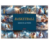Basketball - Kids in Action (Wandkalender 2026 DIN A4 quer), CALVENDO Monatskalender: Zwölf Monate voller Teamgeist, Action und Leidenschaft, der Basketbalkalender für kleine Champions.
