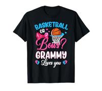 Basketball or Bows Grammy Loves You Gender Reveal Pink Blue Camiseta