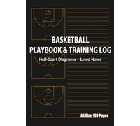 Basketball Playbook & Training Log: A5 Size, 100 Pages | Half-Court Diagrams + Lined Notes for Players & Coaches
