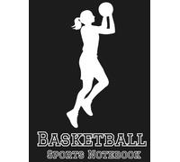 Basketball Pulse Black with White Silhouette | Classic Lined Composition Notebook for Players & Fans (feminine)