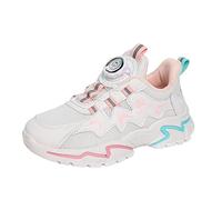 Basketball Shoes for Kids Lace up Mesh Upper Sports Walking Running Trainers Teen Boy Sneakers Breathable Soft Non-Slip Thick Chunky Sole Tennis Shoes for Little/Big Kids