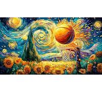 Basketball-Slam-Dunk-with-Color-Splash 1000 Piezas Puzzle para Adultos Juego desafiante Educativo Papel Reciclado para relajación y Regalos 38x52/1000pcs