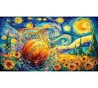 Basketball-Slam-Dunk-with-Color-Splash Puzzle para Adultos 1000 Piezas Juego Familiar Divertido y desafiante Papel Reciclado para decoración Mural y Regalos 38x52/1000pcs