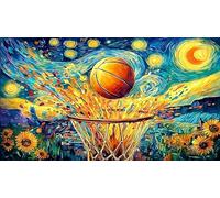 Basketball-Slam-Dunk-with-Color-Splash Puzzle para Adultos y niños 1000 Piezas Papel Reciclado Juego Educativo Desafiante Actividad en casa 70x50/1000pcs
