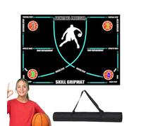 Basketball Training Mat - 120x80cm Anti-Skid Basket Ball Door Mats | Anti-Slip Rubber Basketball Footstep Training Mat | Foldable Silent Shock Absorbing Exercise Mats For Adults And Kids