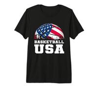 Basketball USA Support The Team - Camiseta con la Bandera de Estados Unidos Camiseta Premium
