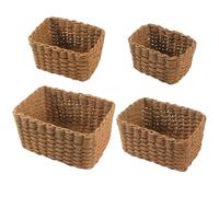 Baskets, Organizing Storage, 9.84x7.48x4.92 Inches 4-Piece Bins, Toy Organizer for Pantry, Closet, Blanket, Nursery, Classroom, Under Bed, Toy, Desk, Bookshelf, Laundry, Kitchen, Home Brown