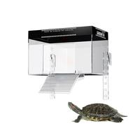 Basking Dock para Turtle Tank - Plataforma elevada con tapa, zona de descanso de reptiles | Hábitat de superficie sin deslizamiento para tortugas acuáticas, sobre terraza de tanque con rampa, cubierta