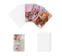 Baskiss 100 paquetes de fundas para tarjetas fotográficas, 59x90 mm, 200 micras, fundas transparentes para tarjetas de fotos de ídolo, protector transparente para tarjetas de intercambio (sin sellar)