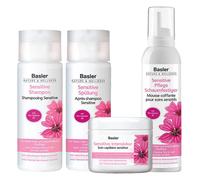 basler Sensitive Set completo (champú 200 ml + acondicionador 200 ml + tratamiento intensivo 125 ml + espuma fijadora 200 ml)