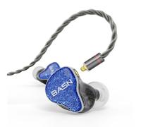 BASN Bmaster5 - Audífonos intraurales con 5 Conductores con Graves potentes, Aislamiento de Ruido, Auriculares IEM con Cable OFC Desmontable MMCX Plateado para músicos (Azul Zafiro, MMCX)