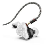 BASN Bmaster5 - Monitores intraurales, diafragma 1DLC + 4BA 5 Controladores IEM Auriculares con Cable OFC Chapado en Plata, Auriculares con Cable de Aislamiento de Ruido para músicos (Blanco Glaciar)
