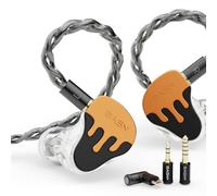 BASN BmasterX - Monitor de audio intraural, auriculares híbridos IEM de 6 controladores con sonido cristalino, cable desmontable y funda de transporte para músico, escenario, estudio (naranja/negro)