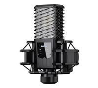BASN BMS2 Micrófono de condensador XLR de diafragma cardioide de gran diafragma adecuado para grabación, podcasting, canto, transmisión (negro)