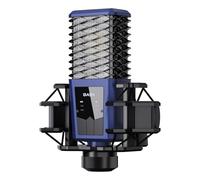 BASN BMS2 - Micrófono XLR de condensador cardioide de gran diafragma apto para grabación, podcasting, canto, transmisión (azul)