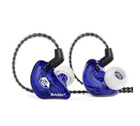 BASN Bsinger BC100 - Auriculares intraurales de Ajuste Universal, Aislamiento de Ruido, IEM para músicos, Cantantes, audiófilos de Estudio (Azul)