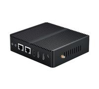 BASOARO PC Industrial Mini PC sin Ventilador Win 11 Pro Celeron J6412, 8GB RAM 256GB SSD, Dual Gigabit Ethernet, 2 HD DP Triple 4K Display, 2 RS232 COM, 4 USB, WiFi de Doble Banda, BT 4.2