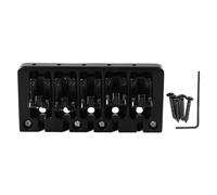 Bass Bridge Flip Top Micro Adjustable 5 String Bass Bridge Replacement, Metal Electric Bass Bridge with Locking Screws, Lightweight Design for Practice and Live Performance (Negra)
