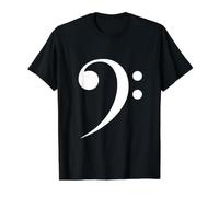 Bass Clef Music Note Minimal Músico Bajista Regalo Camiseta gráfica económica, Hombre, Negro, S