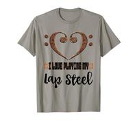 Bass Clef Musical Heart I Love Playing My Lap Steel Músico Camiseta
