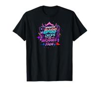 Bass Drops & Worries Fade EDM Music Lover Design Camiseta