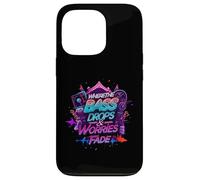 Bass Drops & Worries Fade EDM Music Lover Design Carcasa para iPhone 13 Pro