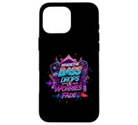 Bass Drops & Worries Fade EDM Music Lover Design Carcasa para iPhone 16 Pro MAX