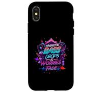 Bass Drops & Worries Fade EDM Music Lover Design Carcasa para iPhone X/XS