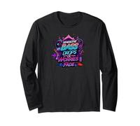 Bass Drops & Worries Fade EDM Music Lover Design Manga Larga
