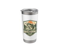 Bass Fishing Club of Largemouth Angler Freshwater Dad Vaso térmico de acero inoxidable de doble pared