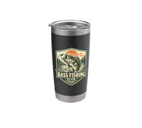 Bass Fishing Club of Largemouth Angler Freshwater Dad Vaso térmico de acero inoxidable de doble pared