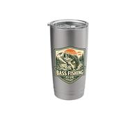 Bass Fishing Club of Largemouth Angler Freshwater Dad Vaso térmico de acero inoxidable de doble pared