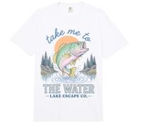 Bass Fishing Lake Life Take Me To The Water Angler Comfort Colors Adult Heavyweight T-Shirt