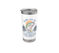 Bass Fishing Lake Life Take Me To The Water Angler Vaso térmico de acero inoxidable de doble pared