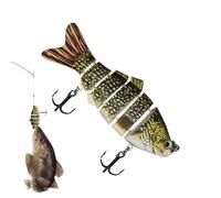 Bass Fishing Lure, 6-Segment Fish Design Hooks | Hard Shallow Fishing Lures - for Men Beginner Lover Trout Catfish Boat Trolling Pond Lake Freshwater
