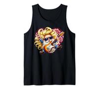 Bass Guitar Player Gnome Rocker Hands Music Heart Love Rock Camiseta sin Mangas