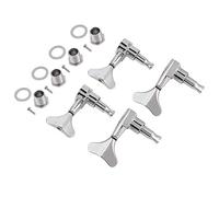 Bass Guitar Tuning Pegs | 2L2R Sealed Machine Heads for Replacement & DIY | Fishtail Button Design Helps Avoid Oxidation/Damage | Zinc Alloy Construction (Plata)