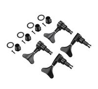 Bass Guitar Tuning Pegs | 2L2R Sealed Machine Heads for Replacement & DIY | Fishtail Button Design Helps Avoid Oxidation/Damage | Zinc Alloy Construction (Negra)