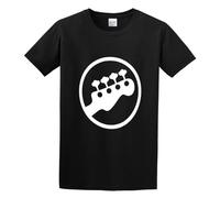 Bass Headstock Guitar Symbol Guitarist Player Musicians Logo Music Rock Funny Unisex Cotton T-Shirts Black S