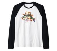 Bass | Historias de Peces contadas aquí Camiseta Manga Raglan