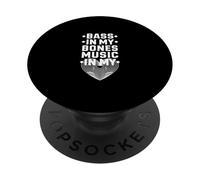 BASS IN MY BONES MUSIC IN MY HEART PopSockets PopGrip Adhesivo
