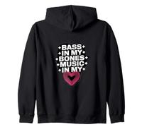 BASS IN MY BONES MUSIC IN MY HEART Sudadera con Capucha