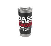 Bass Is The Bacon Music Loves Músico Guitarrista Bajo Vaso térmico de acero inoxidable de doble pared