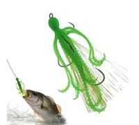Bass Lures - 5 Inch 3-Hook Glowing Octopus Realistic Flexible Tackle