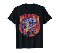 Bass Master Wizard Guitarra Fantasía Rock Wolf Camiseta