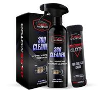Bass Motor Limpiador Todo en Uno Interior Multiusos para Coche Salpicadero Tapicería Limpia y Desengrasa Plasticos Asientos Cuero Uso Rápido y Fácil - 360 Cleaner 500ml + Bayeta Premium